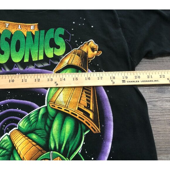 Vintage Vtg 90s NBA Seattle Supersonics Super Hero Mens Medium Black T Shirt - Picture 8 of 10
